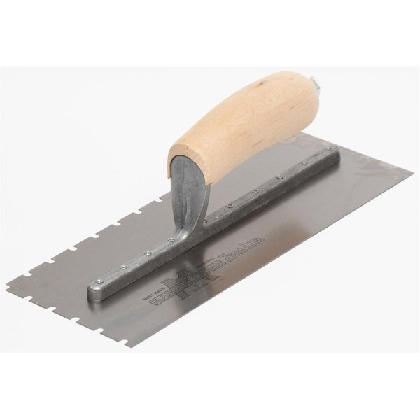 Notched Trowel, SS, 3/16