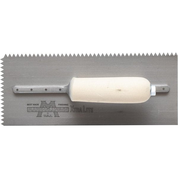 Notched Trowel, Wood Handle, 1/4