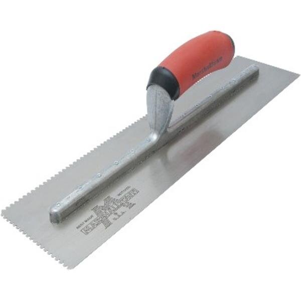 Notched Trowel, Flat Hndl, 1/8