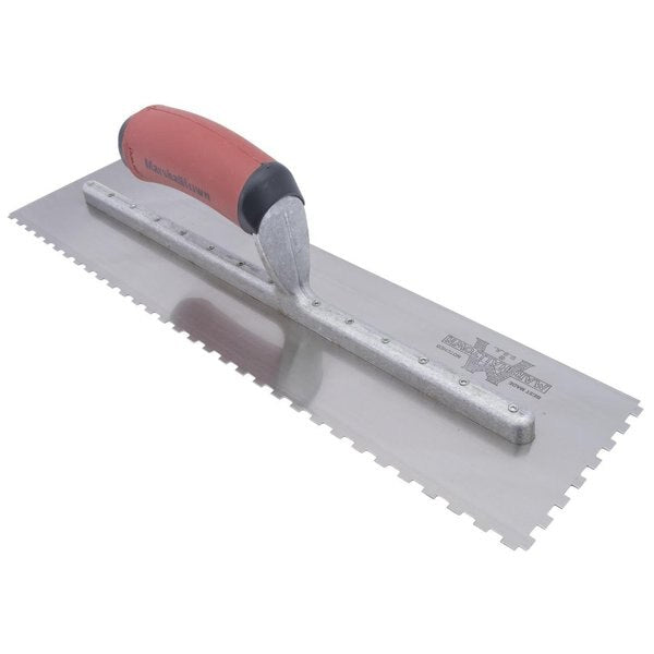 Notched Trowel, Sq Handle, 1/4