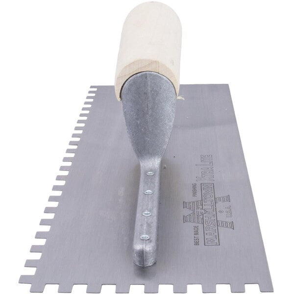 Notched Trowel, Wood Hndle, 1/4