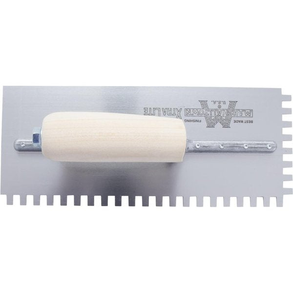 Notched Trowel, U-Handle, 1/4
