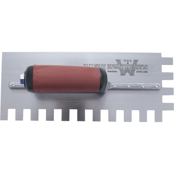 Notched Trowel, U-Handle, 1/4