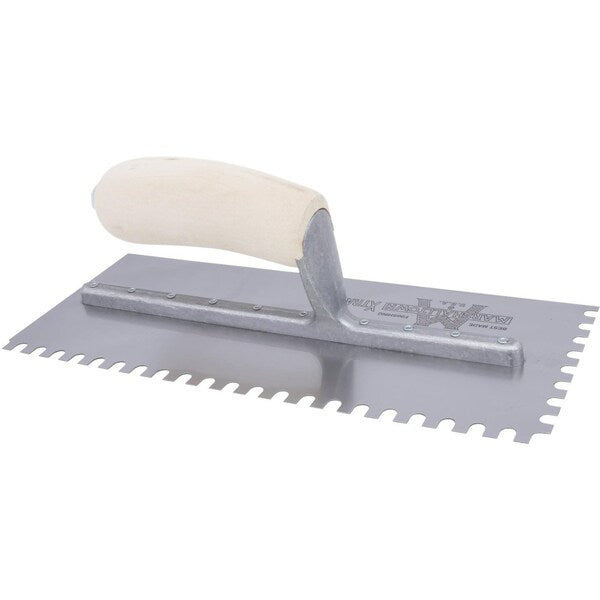 Notched Trowel, U-Handle, 1/4