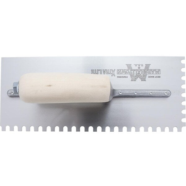 Notched Trowel, U-Handle, 1/4