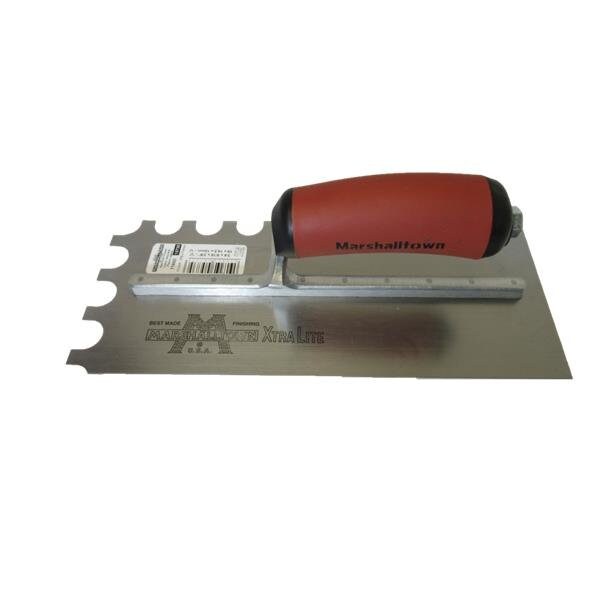 Notched Trowel, U-Handle, 3/4