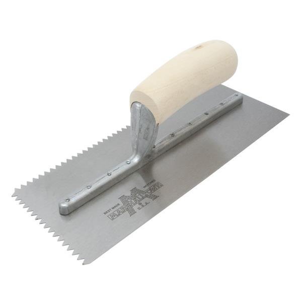 Notched Trowel, V-Wood Hndl, 1/2