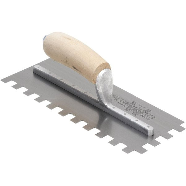 Notched Trowel, Sq Hndl, 1/2