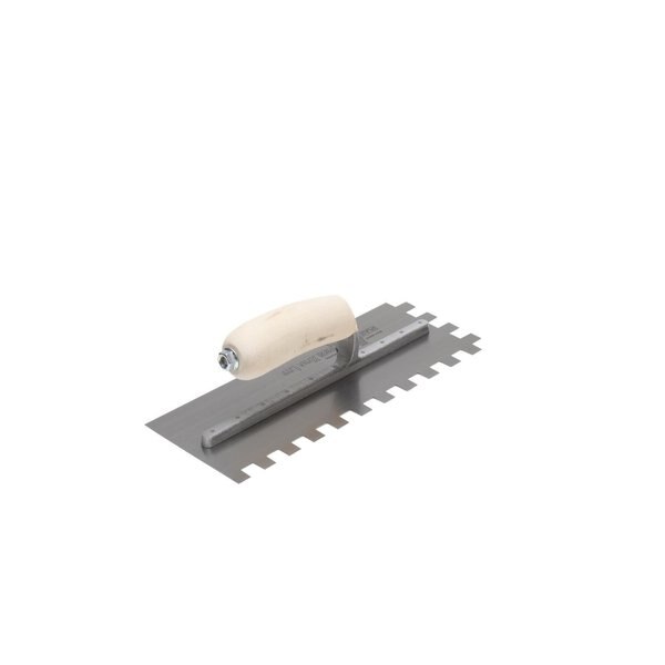 Notched Trowel, Sq Hndl, 1/2