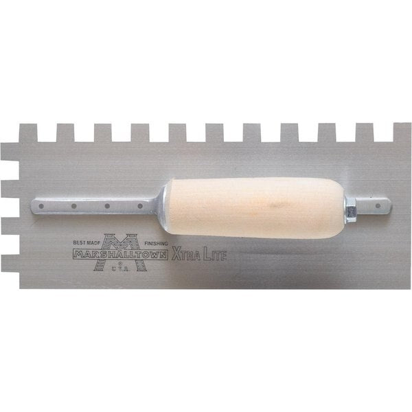 Notched Trowel, Sq Hndl, 1/2