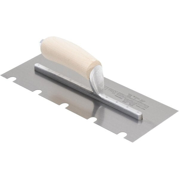 Notched Trowel, Curved Hndl, 1/2