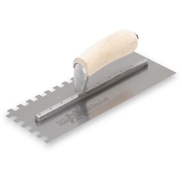 Notched Trowel, Sq Handle, 3/8