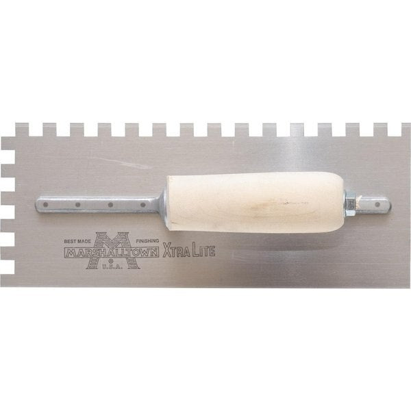 Notched Trowel, Sq Handle, 3/8