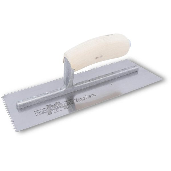 Notched Trowel, V-Handle, 1/4