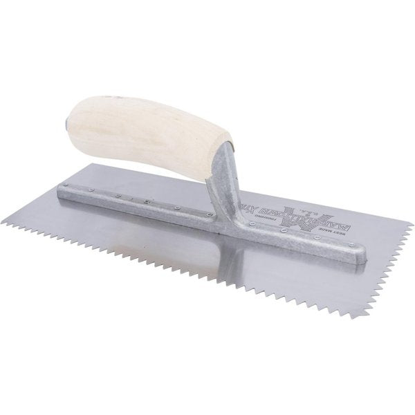 Notched Trowel, V-Handle, 1/4