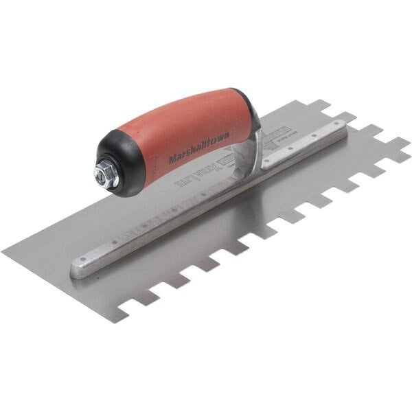 Notched Trowel, Sq Hndl, 1/2