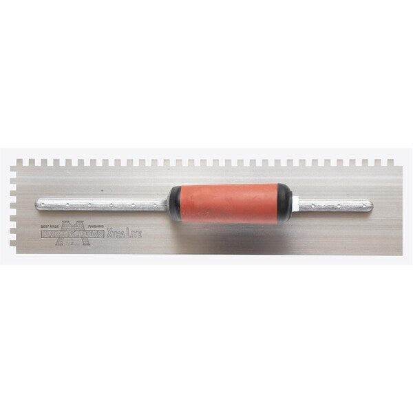 Notched Trowel, Sq Hndl, 1/4