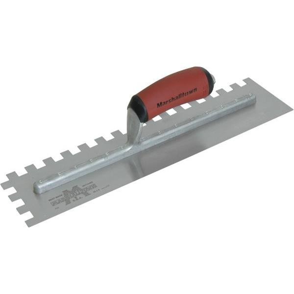 Notched Trowel, Sq Hndl, 1/2
