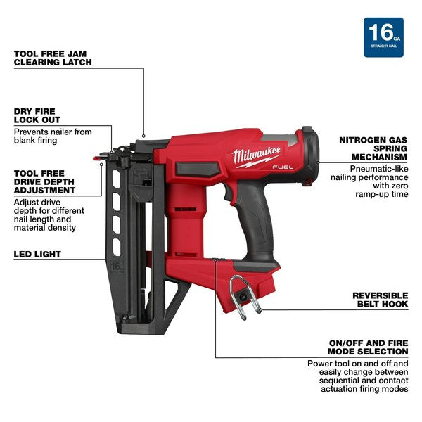 M18 FUEL 16 Gauge Straight Finish Nailer (Tool Only)