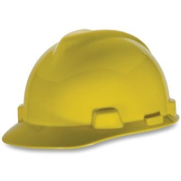 V-Gard Front Brim Hard Hat, Slotted, Cap Style, Type 1, Class E, Staz-On Pinlock Suspension, Yellow