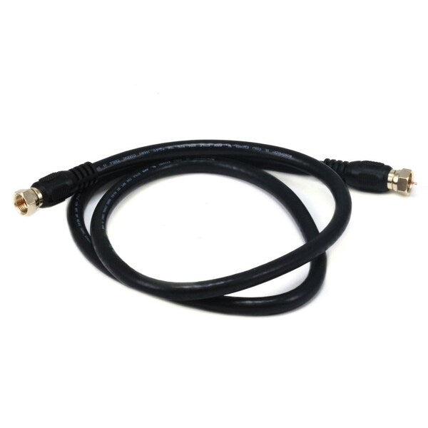 Coaxial Cable, RG-6, 3 ft., Black