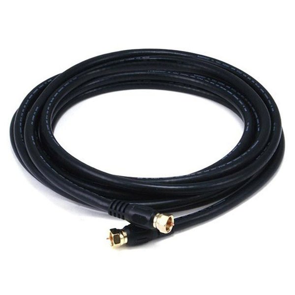 Coaxial Cable, RG-6, 12 ft., Black