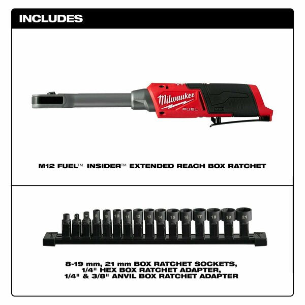 M12 FUEL INSIDER Extended Reach Box Ratchet (Tool Only)