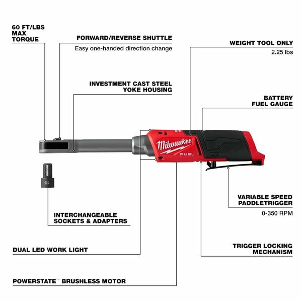 M12 FUEL INSIDER Extended Reach Box Ratchet (Tool Only)