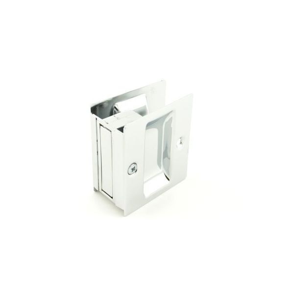 Passage Pocket Door Lock Square Cutout Bright Chrome
