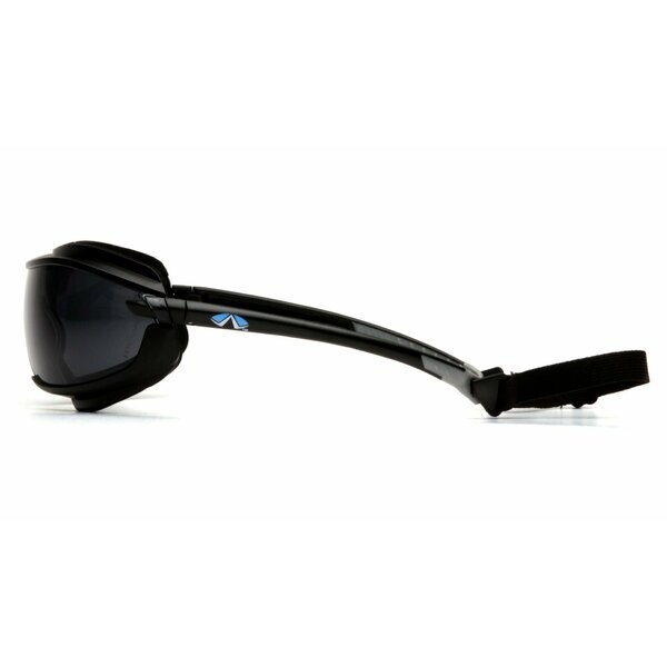 Safety Glasses, Wraparound Gray Polycarbonate Lens, Anti-Fog, Scratch-Resistant