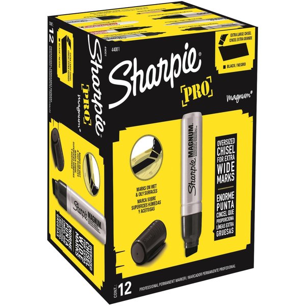 Permanent Marker, Oversized Chisel Tip Black PK12