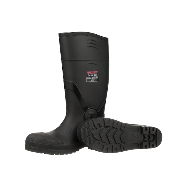 Black PVC SafetyToe Boot, Men's, 14, PR