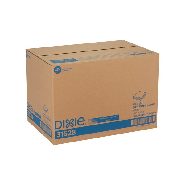 Paper Dinner Napkins, 2Ply, 1/4 Fold, PK8