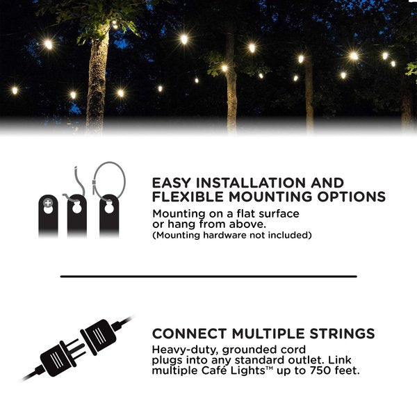 Cafe Lights, 48 ft., 24 Bulb