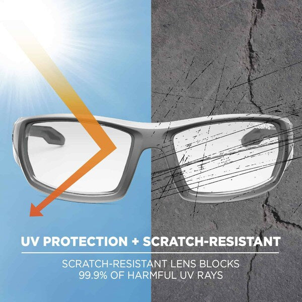 Safety Glasses, Traditional I/O PC Decenter Lens, Scratch-Resistant
