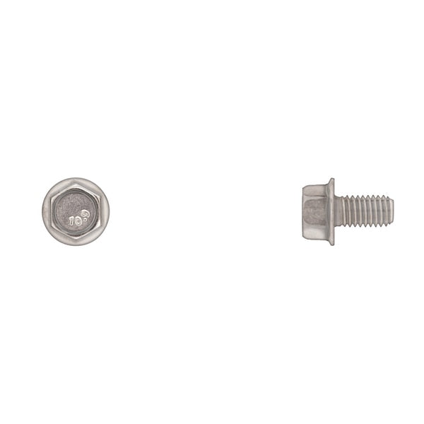 Class 10.9, M6-1.00 Flange Bolt, Bright Zinc Plated 12 mm L