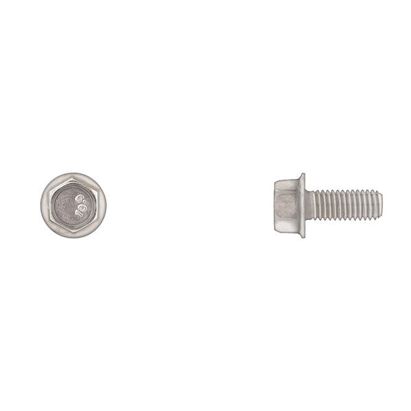 Class 10.9, M6-1.00 Flange Bolt, Bright Zinc Plated 16 mm L