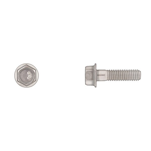 Class 10.9, M6-1.00 Flange Bolt, Bright Zinc Plated 25 mm L