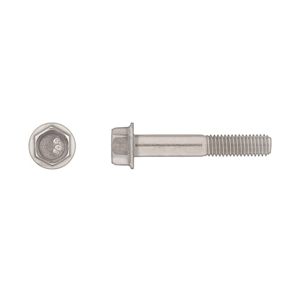 Class 10.9, M6-1.00 Flange Bolt, Bright Zinc Plated 40 mm L