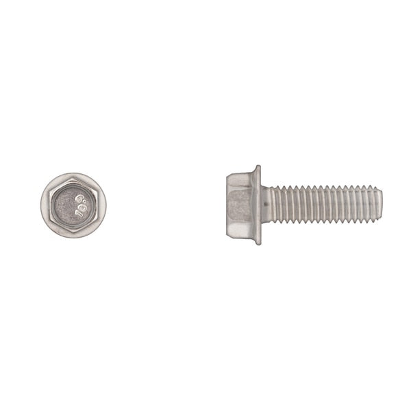 Class 10.9, M8-1.25 Flange Bolt, Bright Zinc Plated 25 mm L