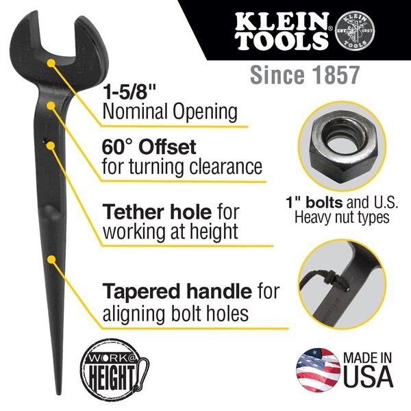 Spud Wrench, 1-5/8-Inch Nominal Opening with Tether Hole