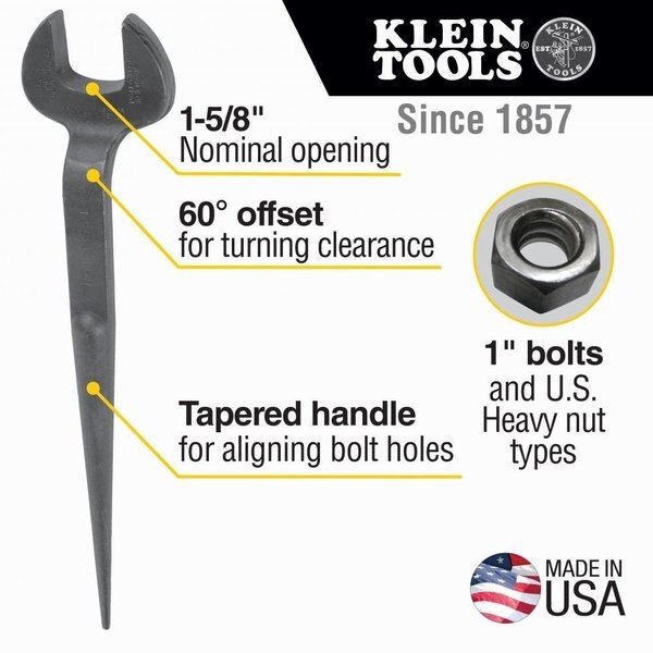 Spud Wrench, 1-5/8-Inch Nominal Opening for Heavy Nut