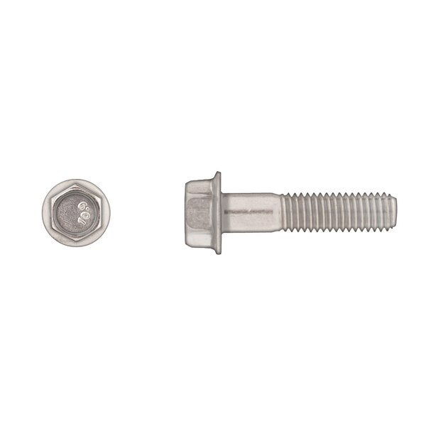 Class 10.9, M8-1.25 Flange Bolt, Bright Zinc Plated 35 mm L