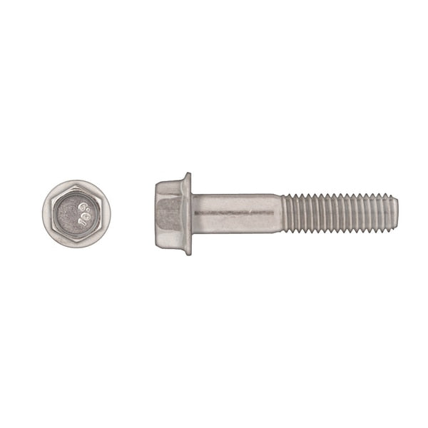 Class 10.9, M8-1.25 Flange Bolt, Bright Zinc Plated 40 mm L