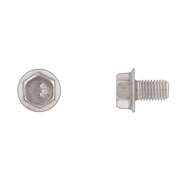 Class 10.9, M10-1.25 Flange Bolt, Bright Zinc Plated 16 mm L