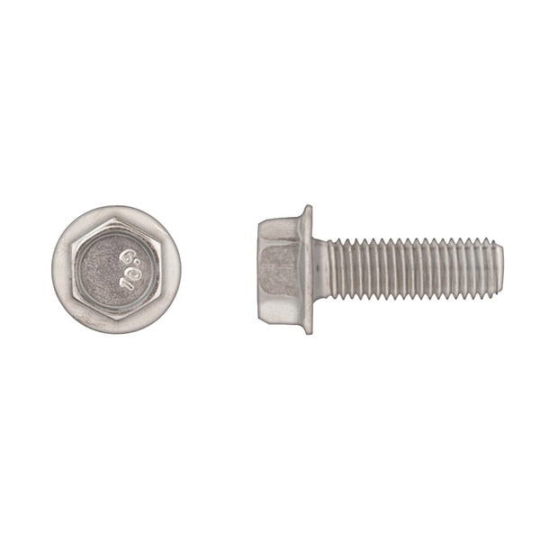 Class 10.9, M10-1.25 Flange Bolt, Bright Zinc Plated 30 mm L