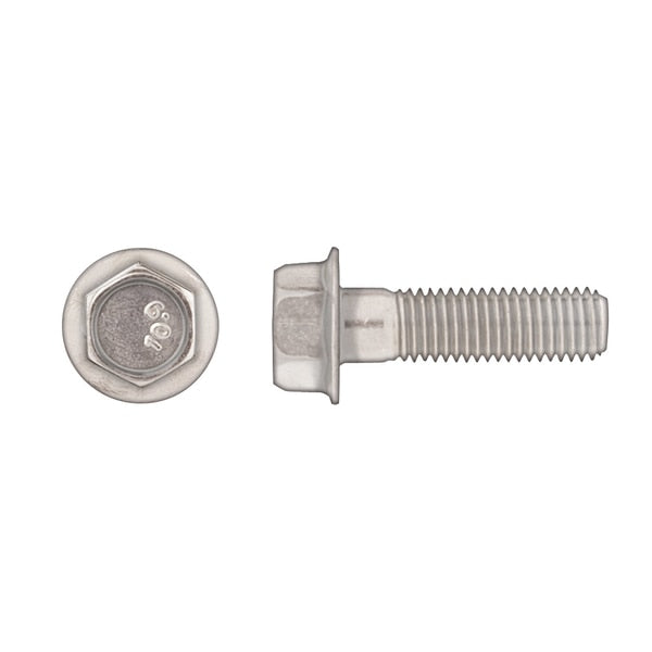 Class 10.9, M10-1.25 Flange Bolt, Bright Zinc Plated 35 mm L