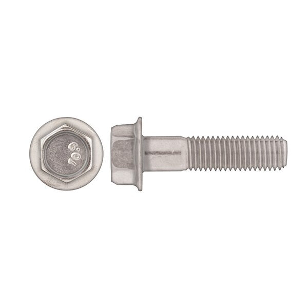 Class 10.9, M10-1.25 Flange Bolt, Bright Zinc Plated 40 mm L