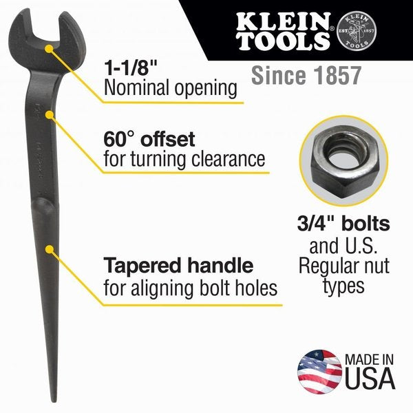Spud Wrench, 1-1/8-Inch Nominal Opening for Regular Nut