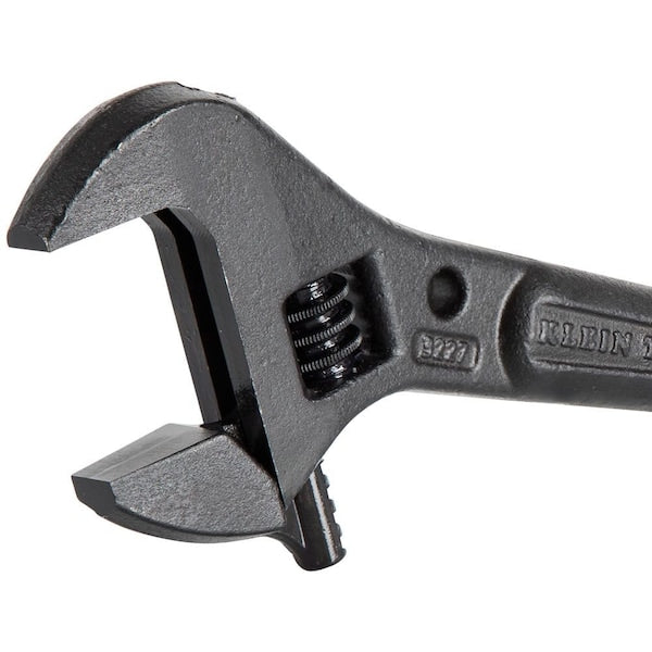 Adjustable Spud Wrench, Open End, 1-7/16 in Head, 0 in Offset, Alloy Steel, Black Oxide